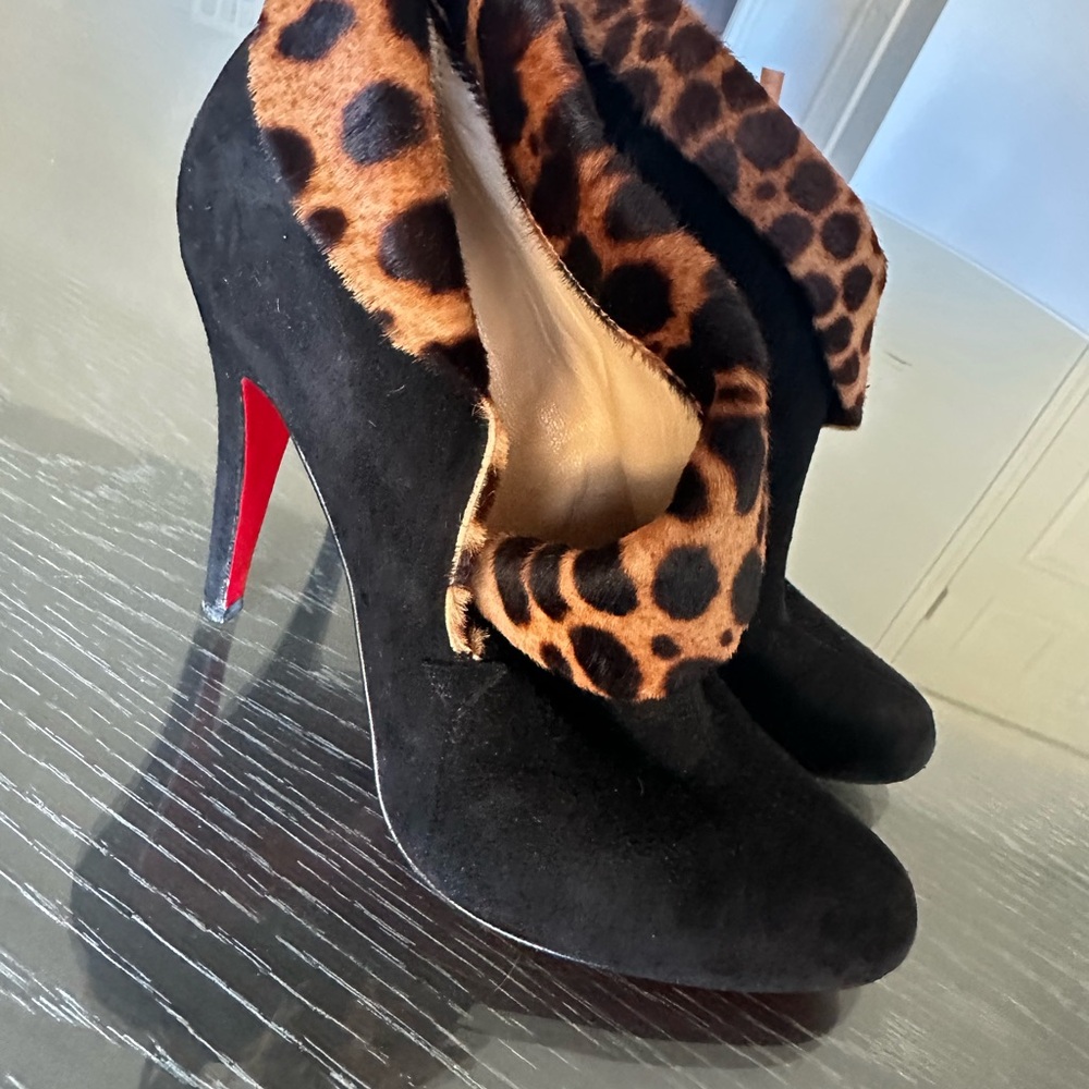 Christian Louboutin Black and Leopard Heels